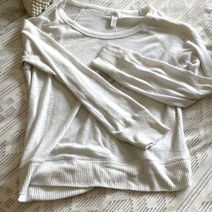 Cream slightly cropped lounge sweater